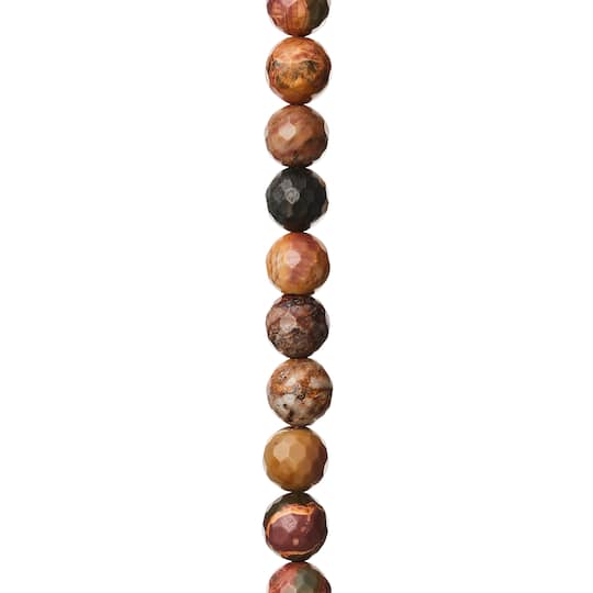 12 Pack: Silverite Jasper Faceted Picasso Round Beads, 8mm by Bead Landing®